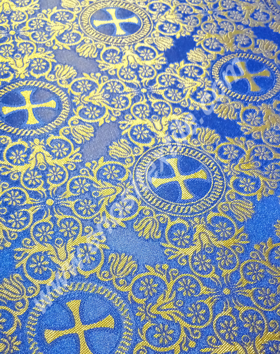 KL-031 Blue-Gold Brocade Fabrics